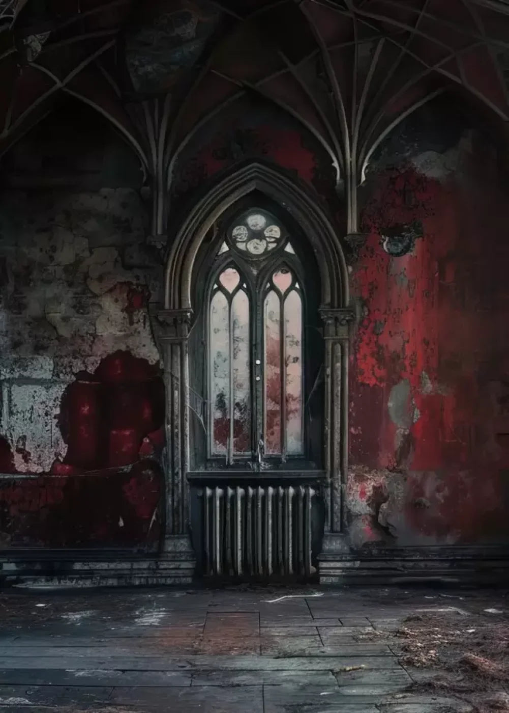 Red Room Abandoned 5’X7’ Ultracloth (60 X 84 Inch) Backdrop