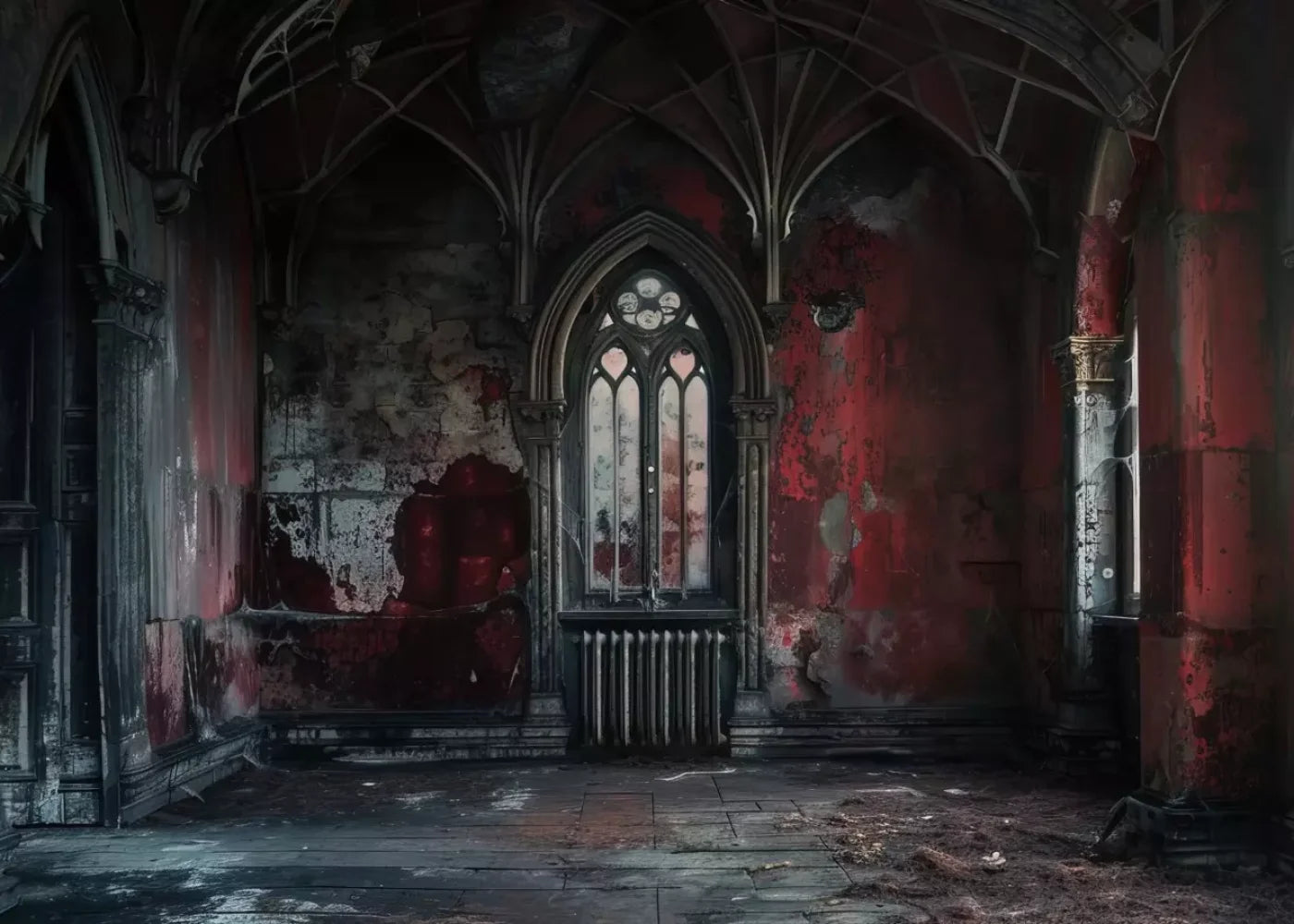 Red Room Abandoned 7’X5’ Ultracloth (84 X 60 Inch) Backdrop