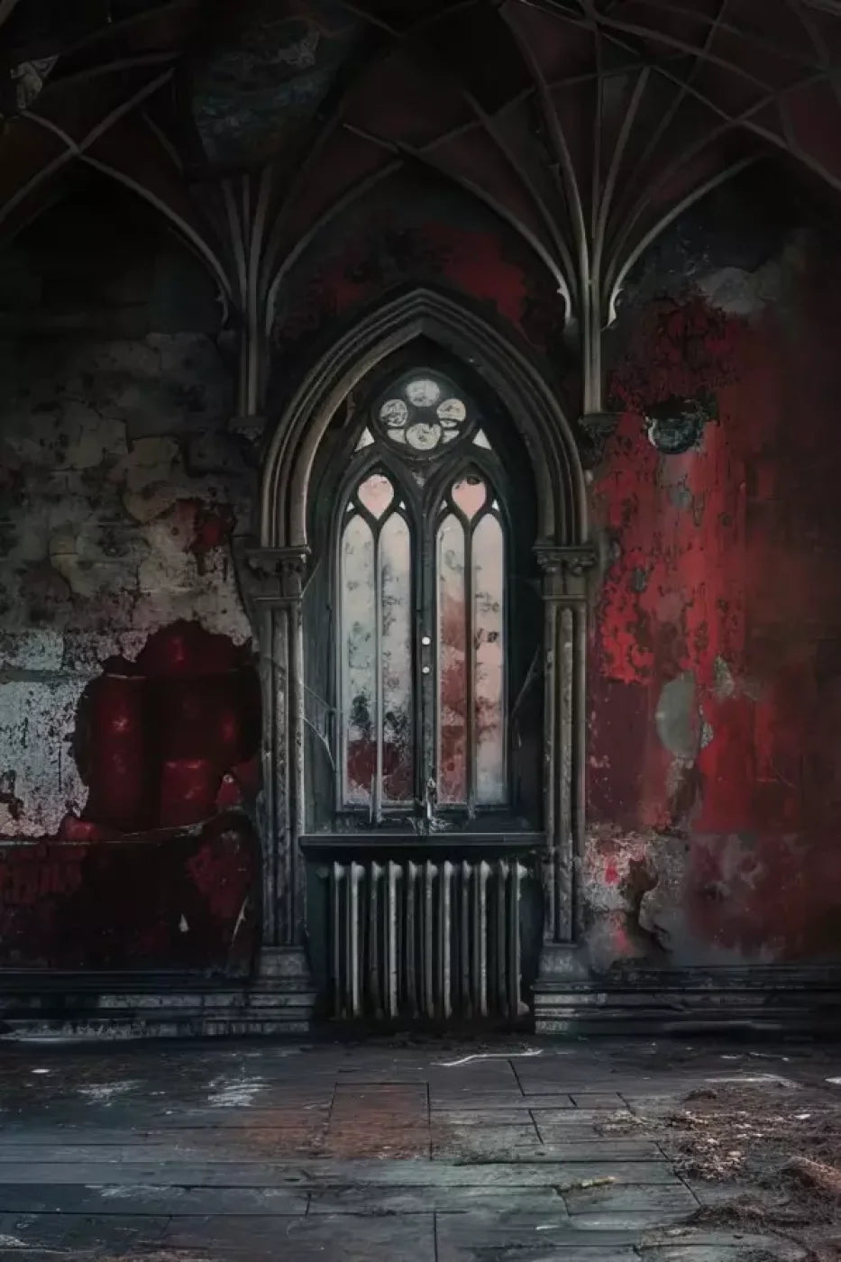 Red Room Abandoned 8’X12’ Ultracloth (96 X 144 Inch) Backdrop
