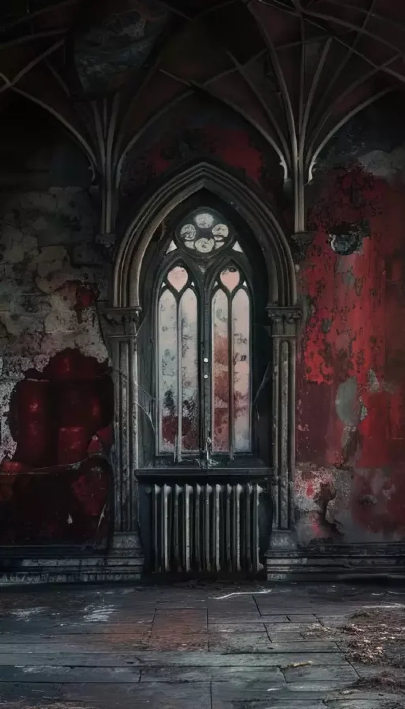 Red Room Abandoned 8’X14’ Ultracloth (96 X 168 Inch) Backdrop
