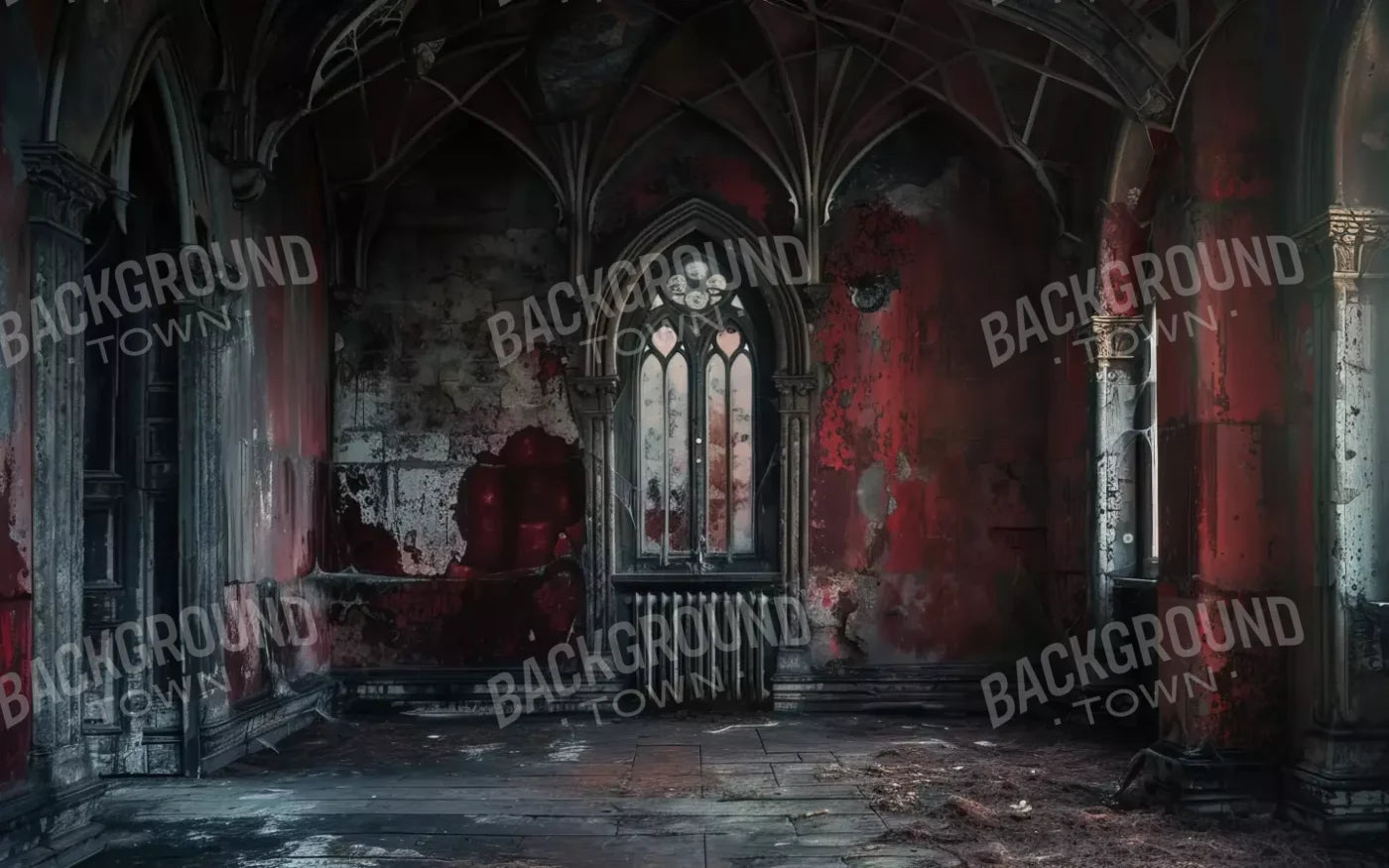 Red Room Abandoned 8’X5’ Ultracloth (96 X 60 Inch) Backdrop
