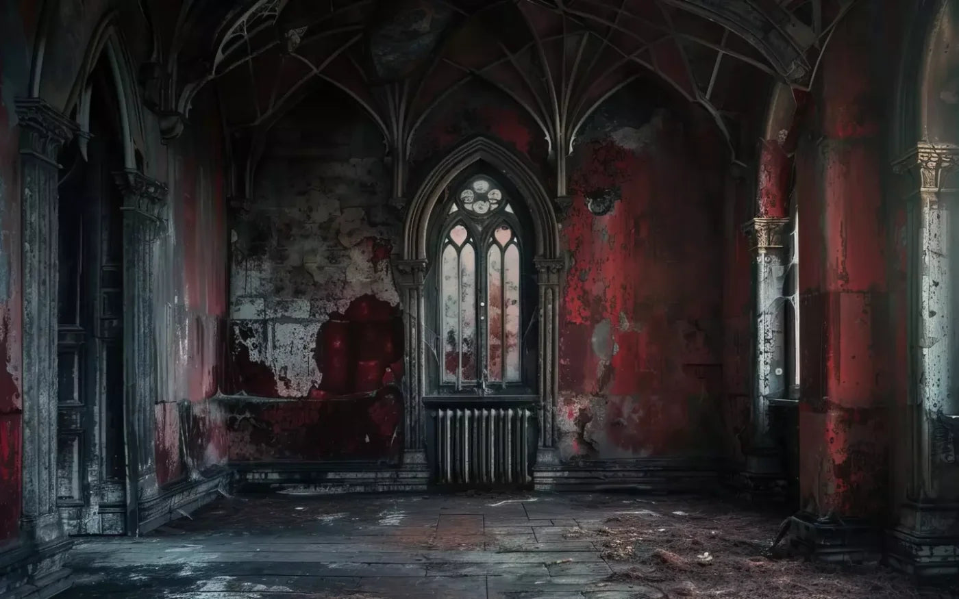 Red Room Abandoned 8’X5’ Ultracloth (96 X 60 Inch) Backdrop
