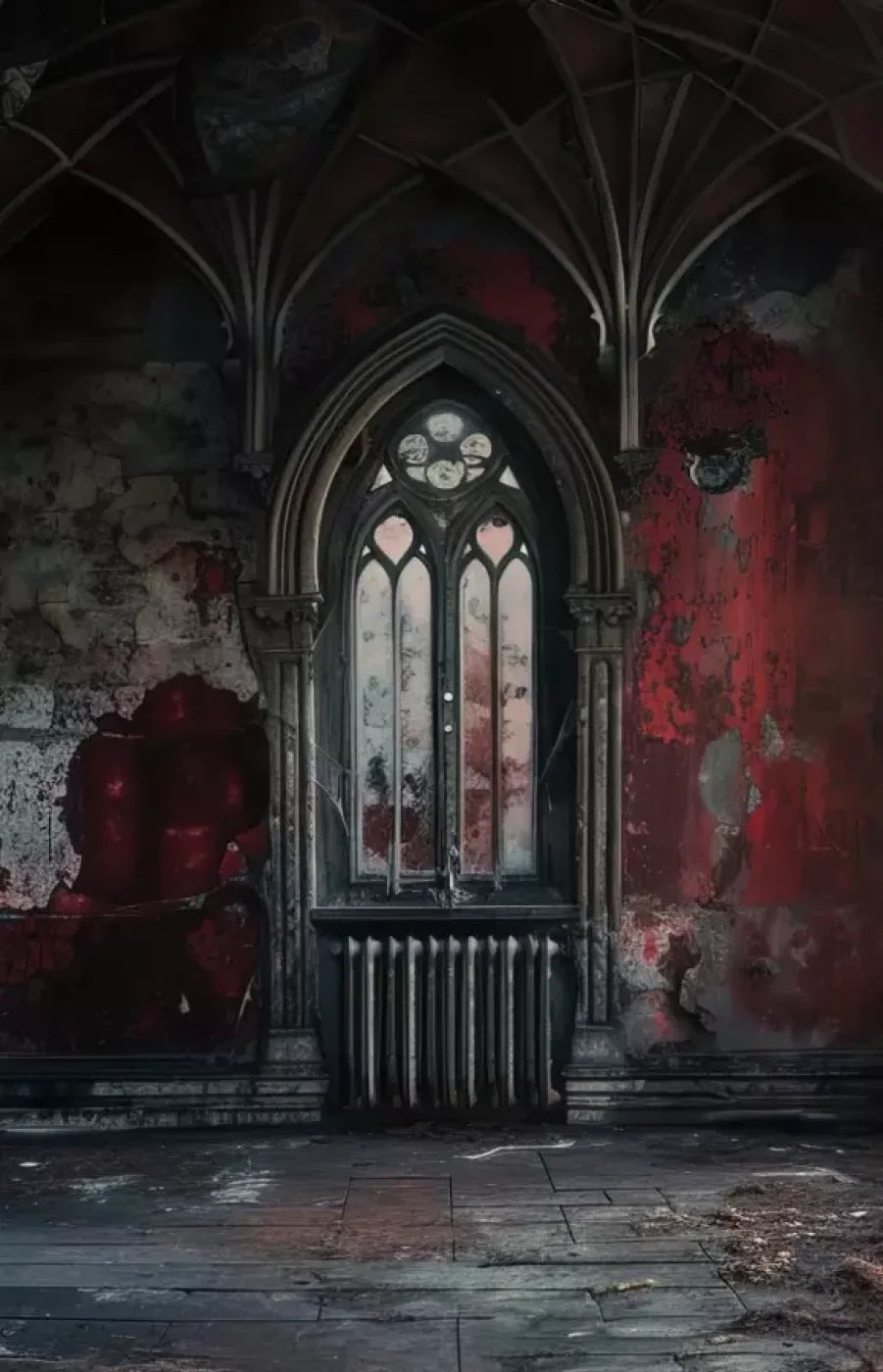 Red Room Abandoned 9’X14’ Ultracloth (108 X 168 Inch) Backdrop