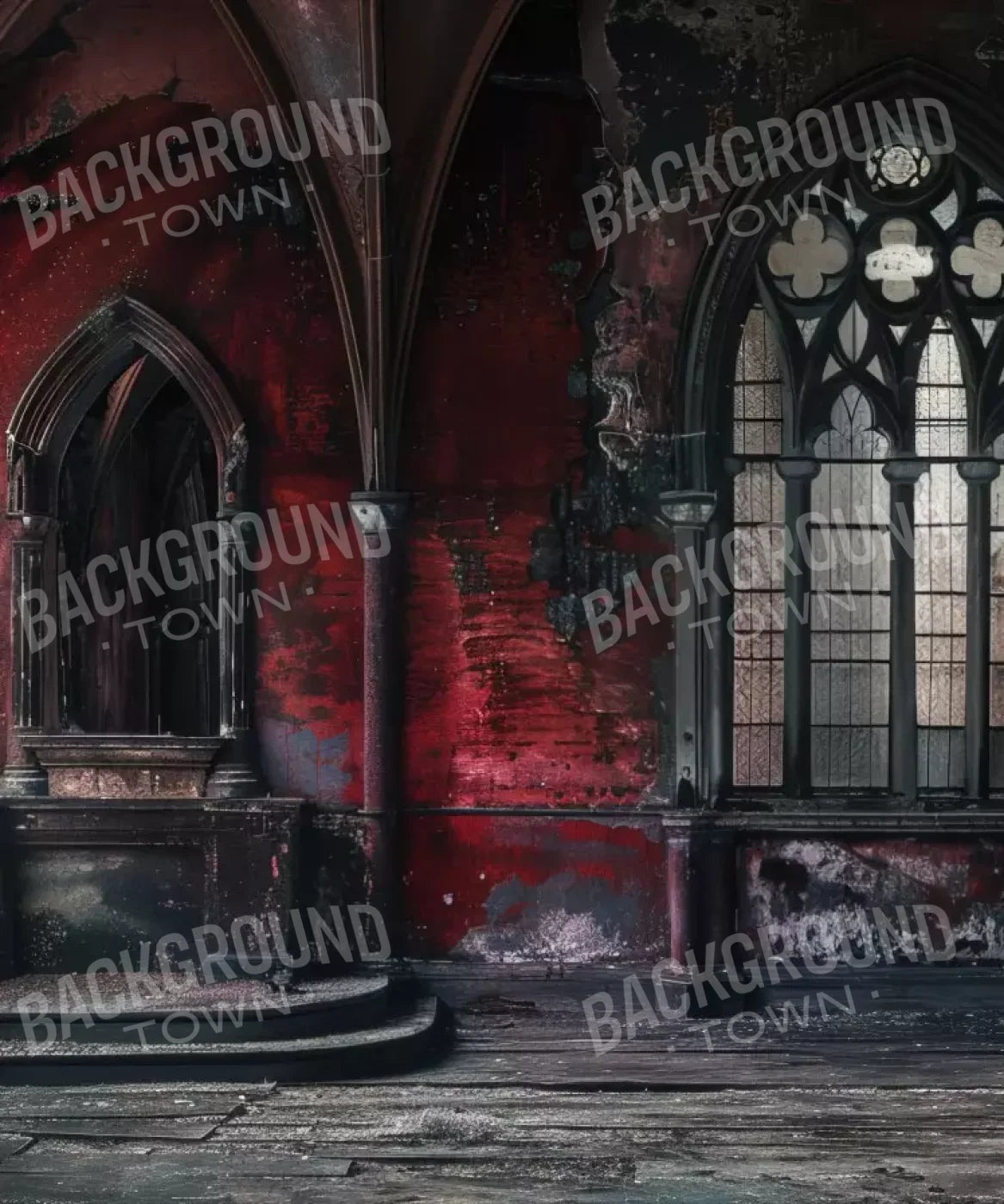 Black , Red Backdrop for Photography