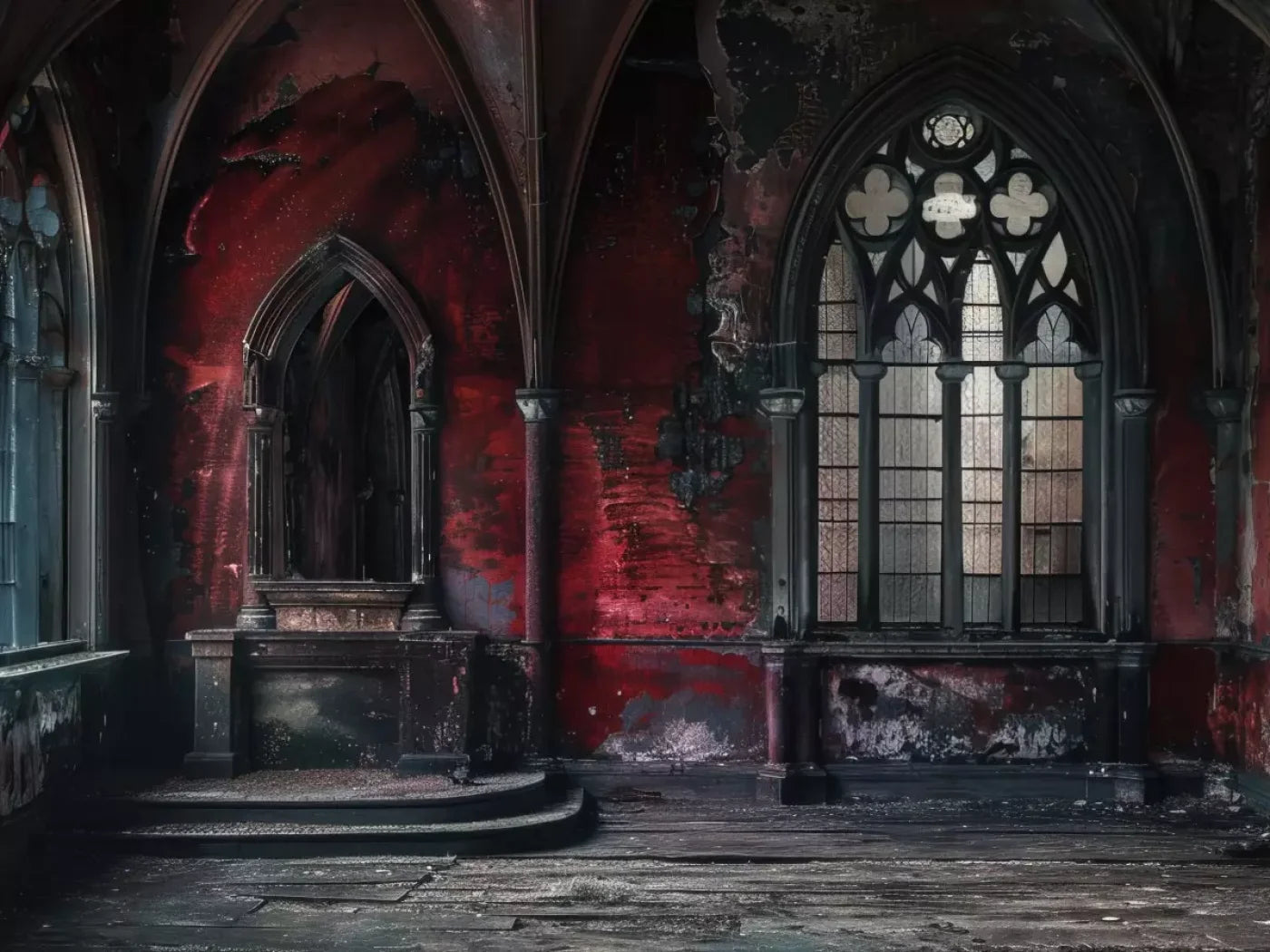 Red Room Altar 6’8X5’ Fleece (80 X 60 Inch) Backdrop