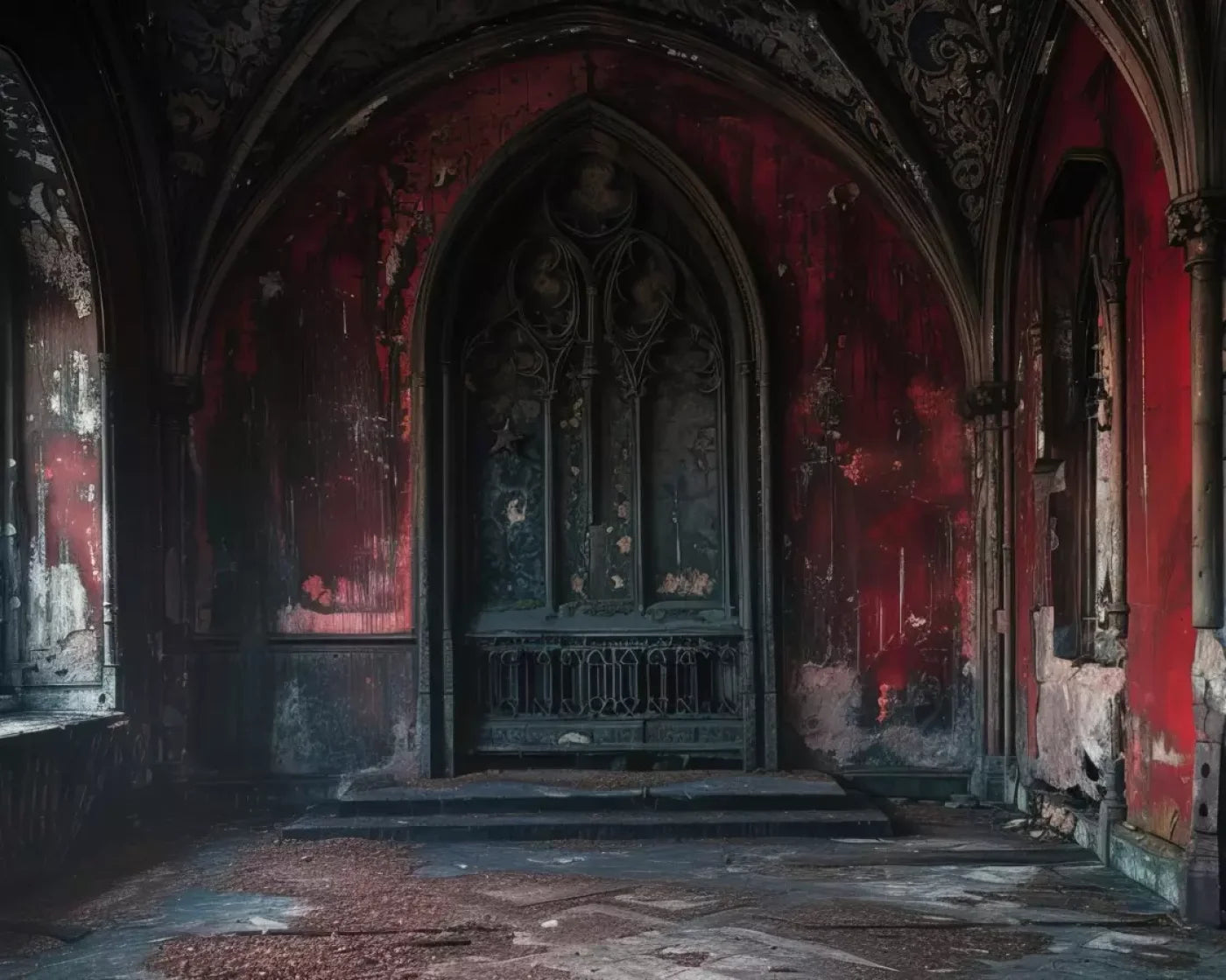 Red Room Arch 10’X8’ Fleece (120 X 96 Inch) Backdrop