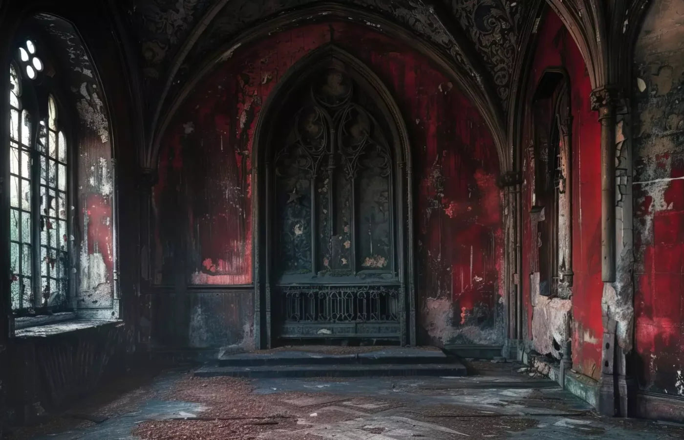 Red Room Arch 14’X9’ Ultracloth (168 X 108 Inch) Backdrop