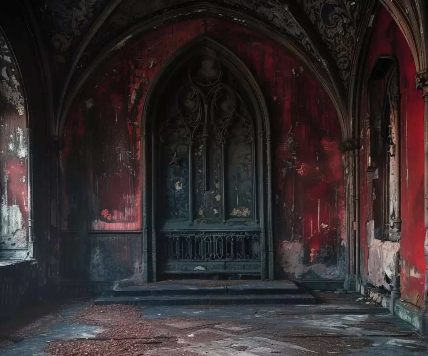 Red Room Arch 5’X4’2 Fleece (60 X 50 Inch) Backdrop