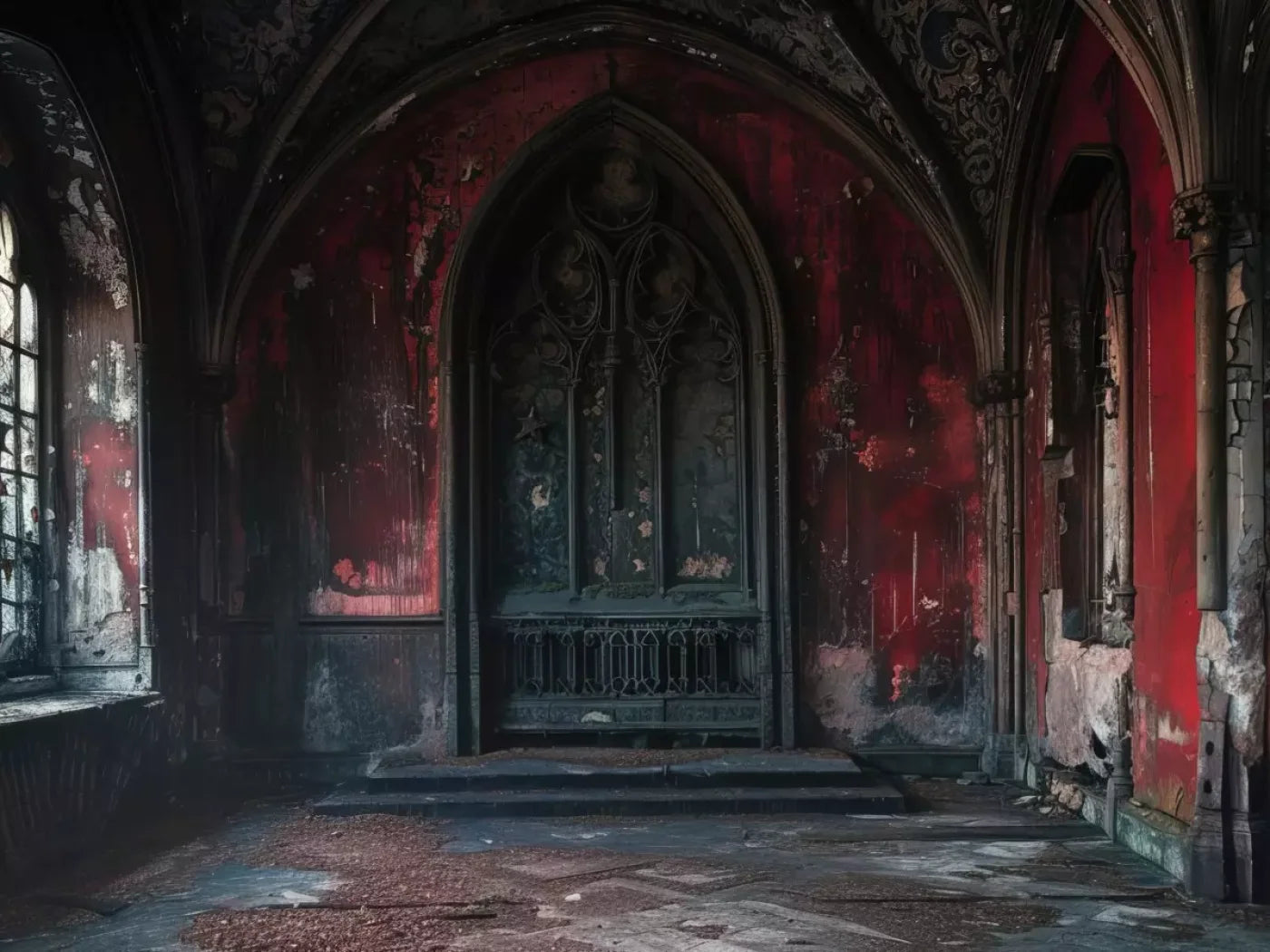 Red Room Arch 6’8X5’ Fleece (80 X 60 Inch) Backdrop