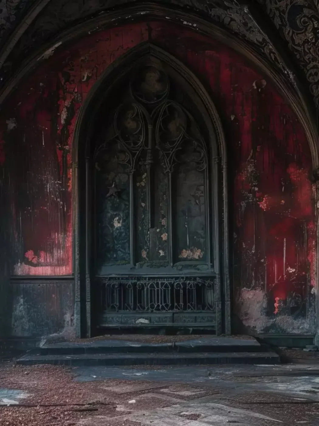 Red Room Arch 6’X8’ Fleece (72 X 96 Inch) Backdrop