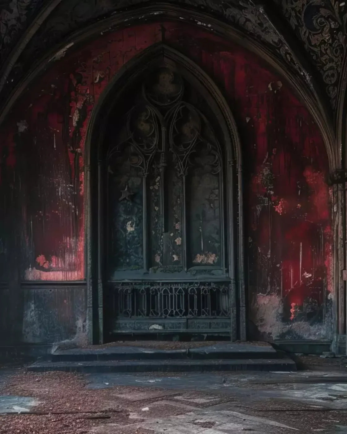 Red Room Arch 8’X10’ Fleece (96 X 120 Inch) Backdrop