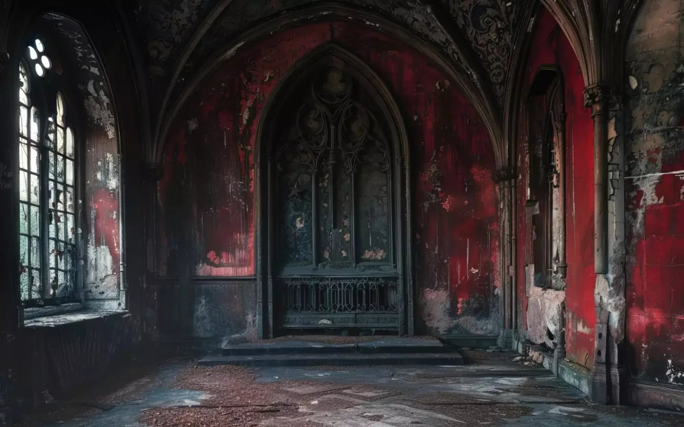 Red Room Arch 8’X5’ Ultracloth (96 X 60 Inch) Backdrop