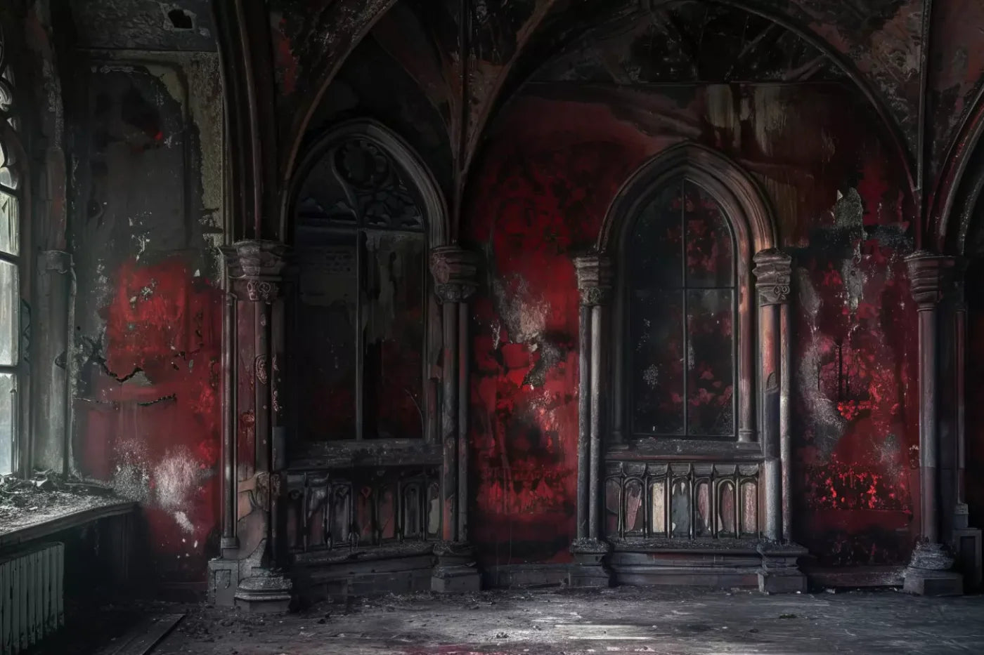 Red Room Decay 12’X8’ Ultracloth (144 X 96 Inch) Backdrop
