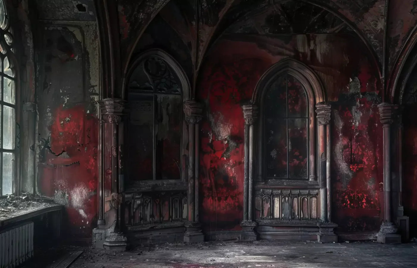 Red Room Decay 14’X9’ Ultracloth (168 X 108 Inch) Backdrop
