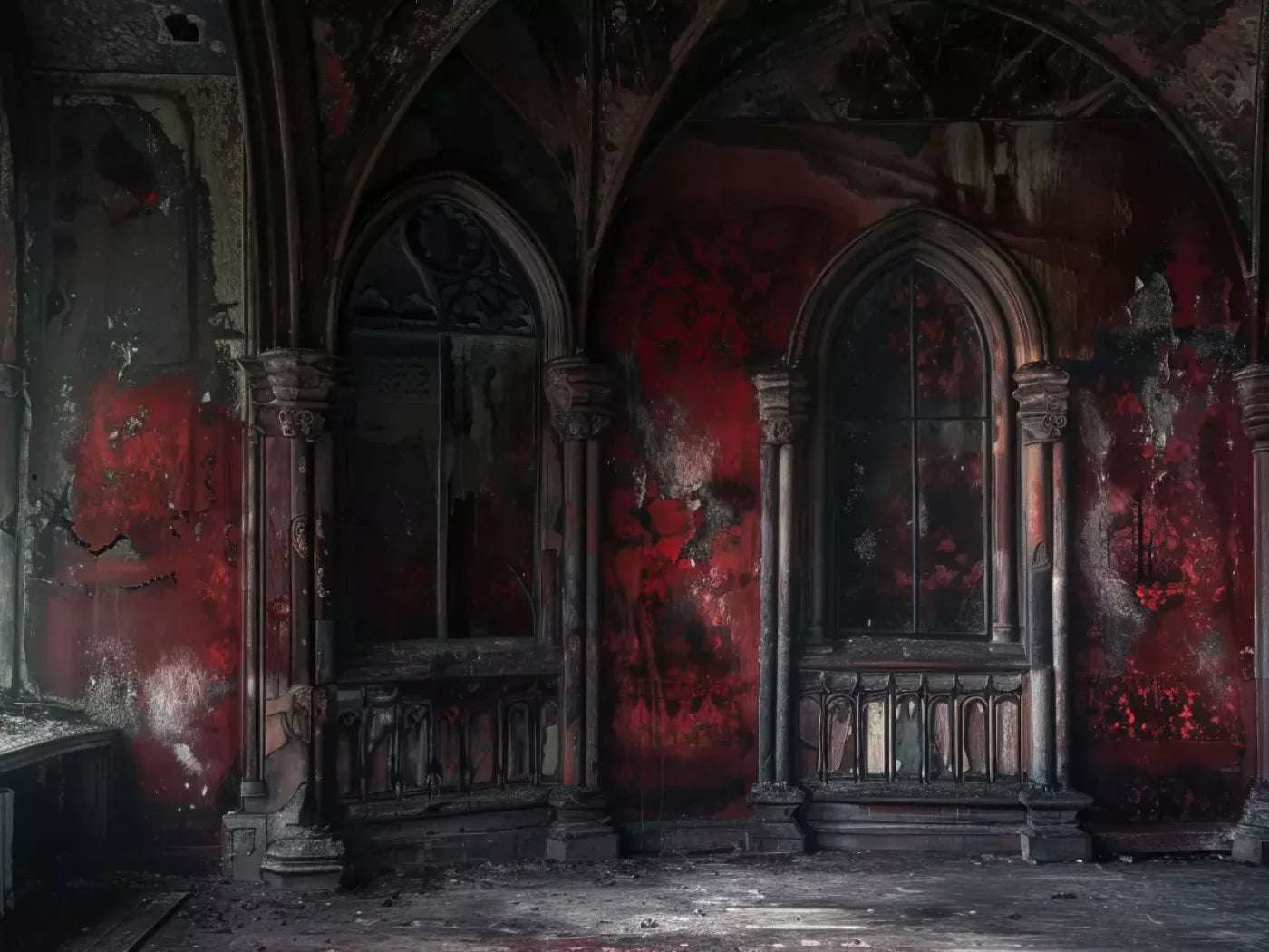 Red Room Decay 6’8X5’ Fleece (80 X 60 Inch) Backdrop