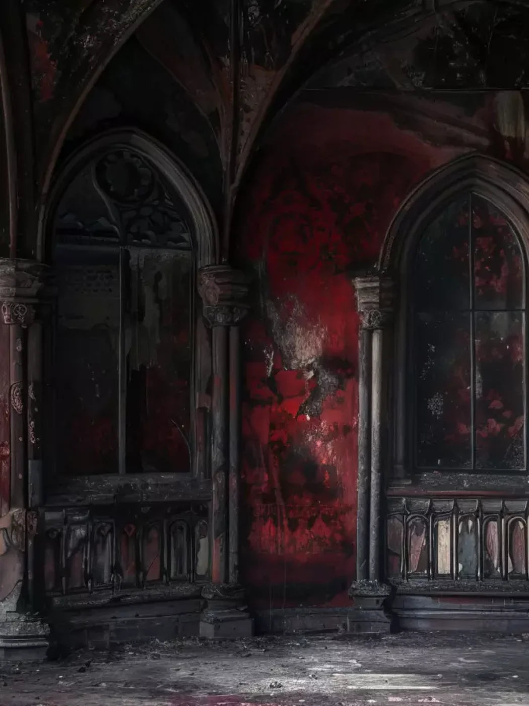 Red Room Decay 6’X8’ Fleece (72 X 96 Inch) Backdrop