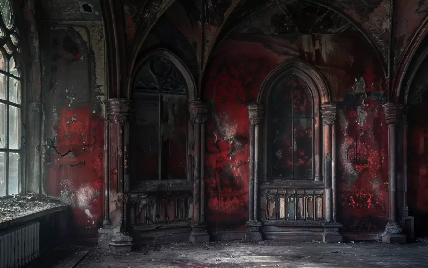Red Room Decay 8’X5’ Ultracloth (96 X 60 Inch) Backdrop
