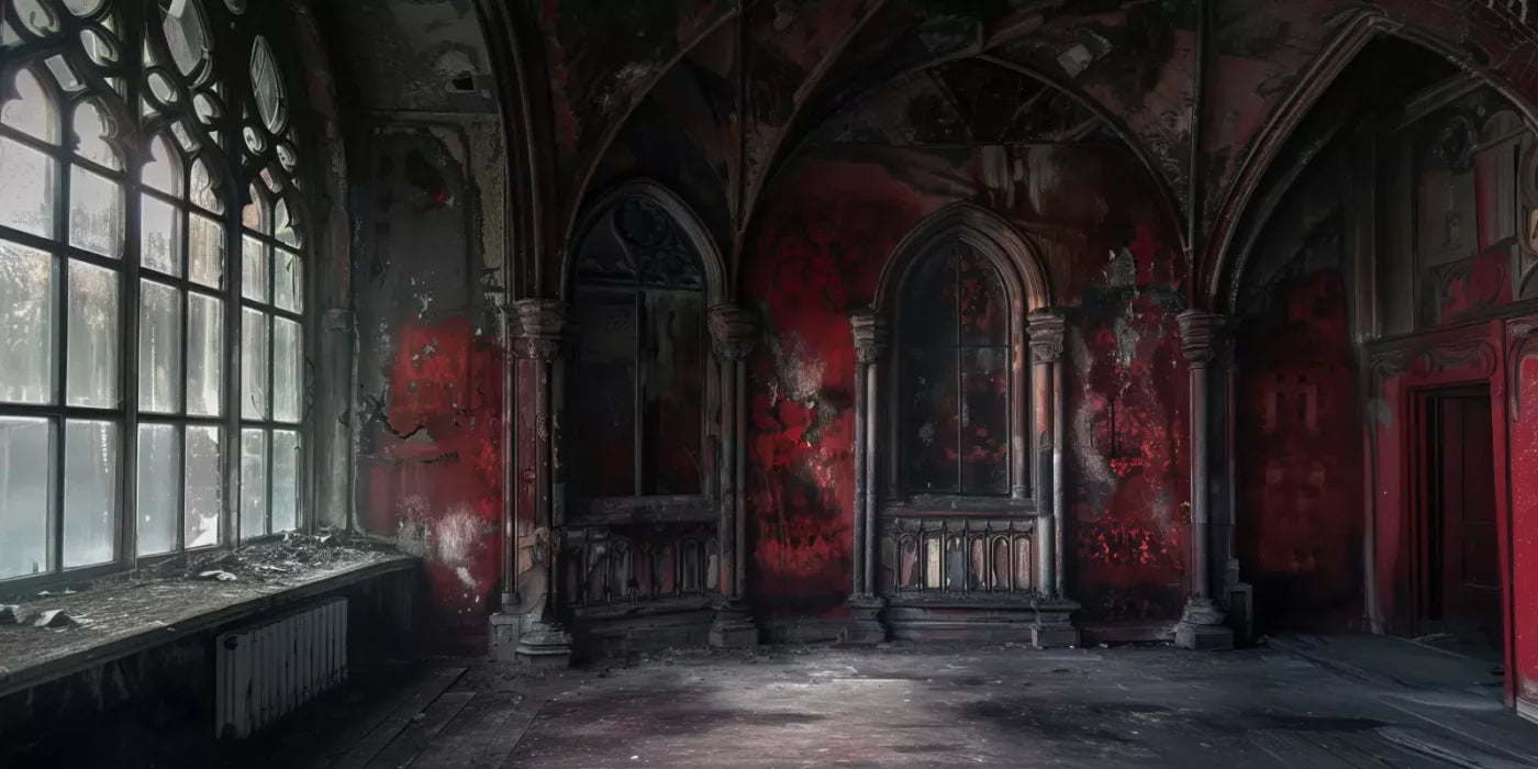 Red Room Decay Full 16’X8’ Ultracloth (192 X 96 Inch) Backdrop