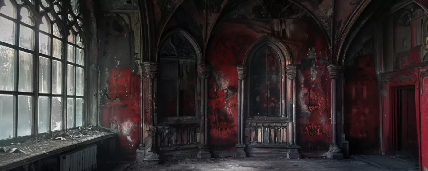 Red Room Decay Full 20’X8’ Ultracloth (240 X 96 Inch) Backdrop