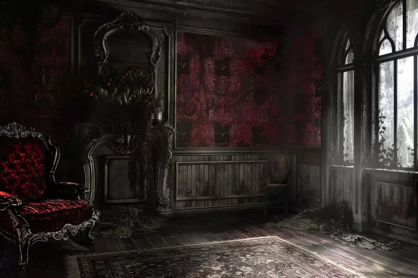 Red Room Weathered 12’X8’ Ultracloth (144 X 96 Inch) Backdrop