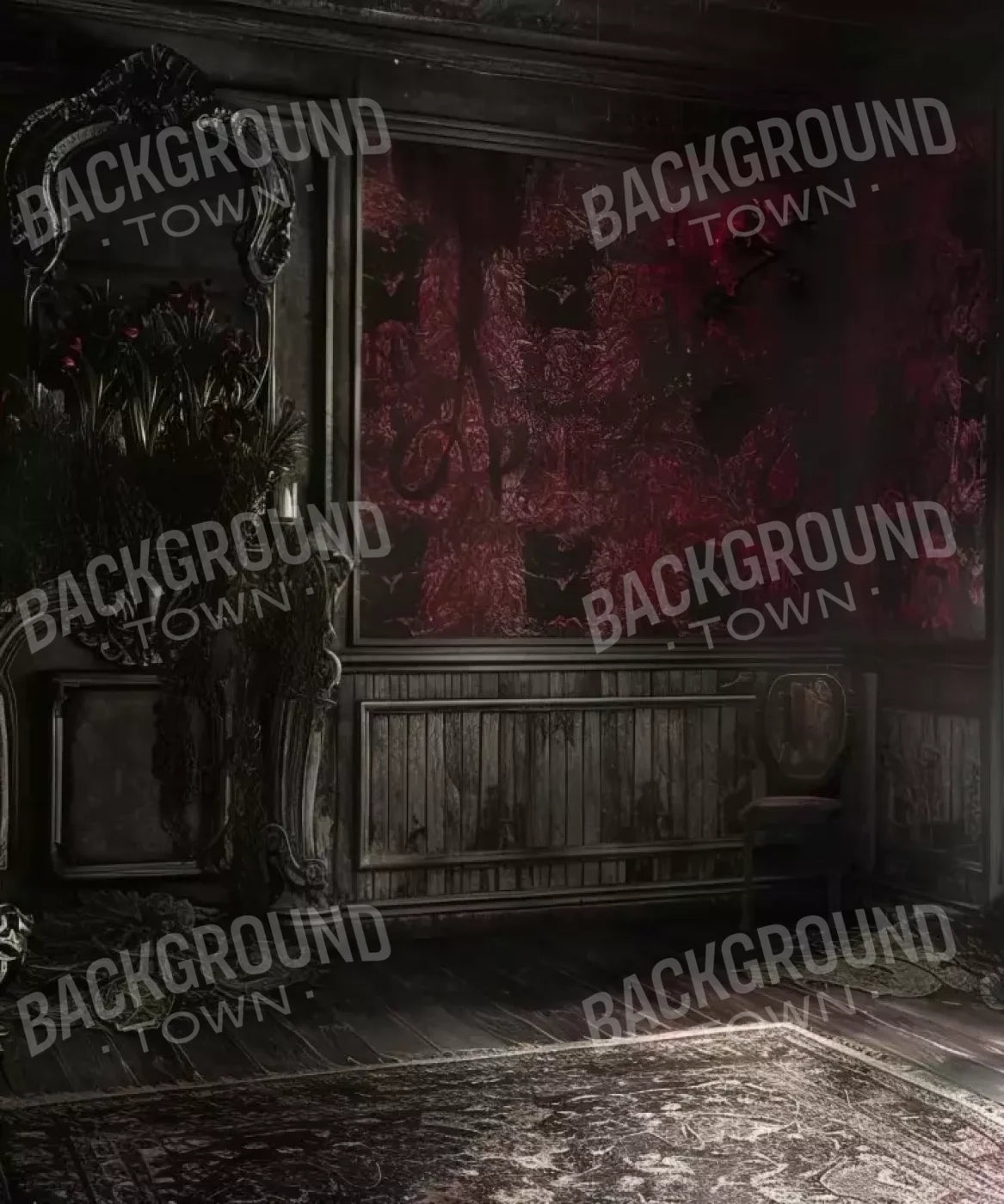 Black , Red Backdrop for Photography