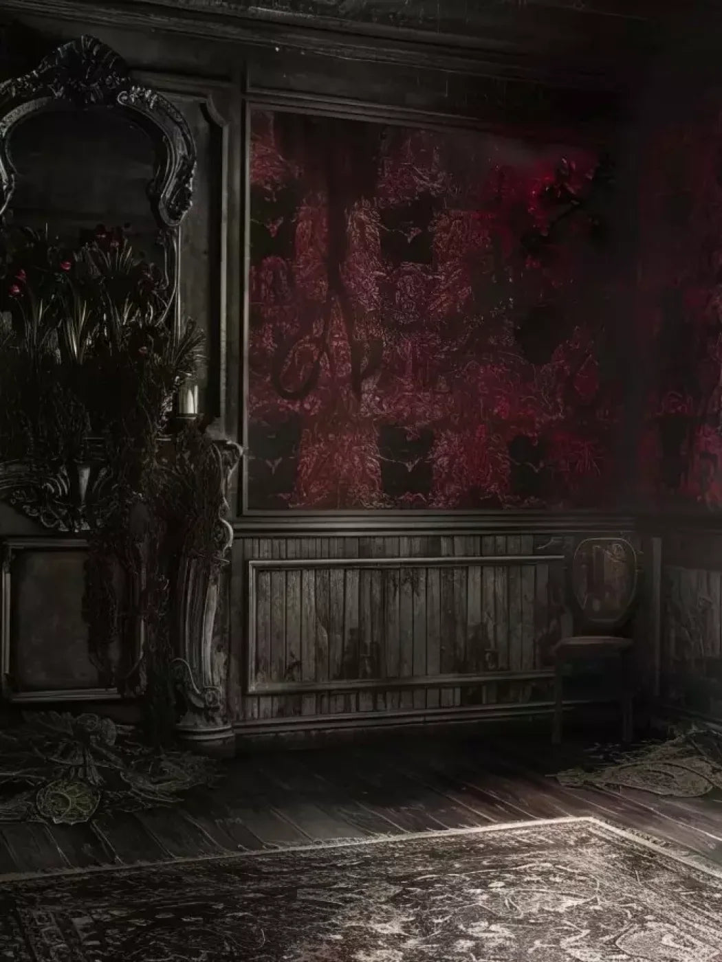Red Room Weathered 6’X8’ Fleece (72 X 96 Inch) Backdrop