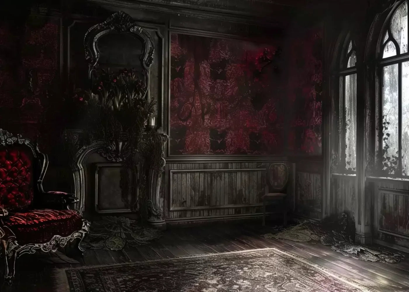 Red Room Weathered 7’X5’ Ultracloth (84 X 60 Inch) Backdrop