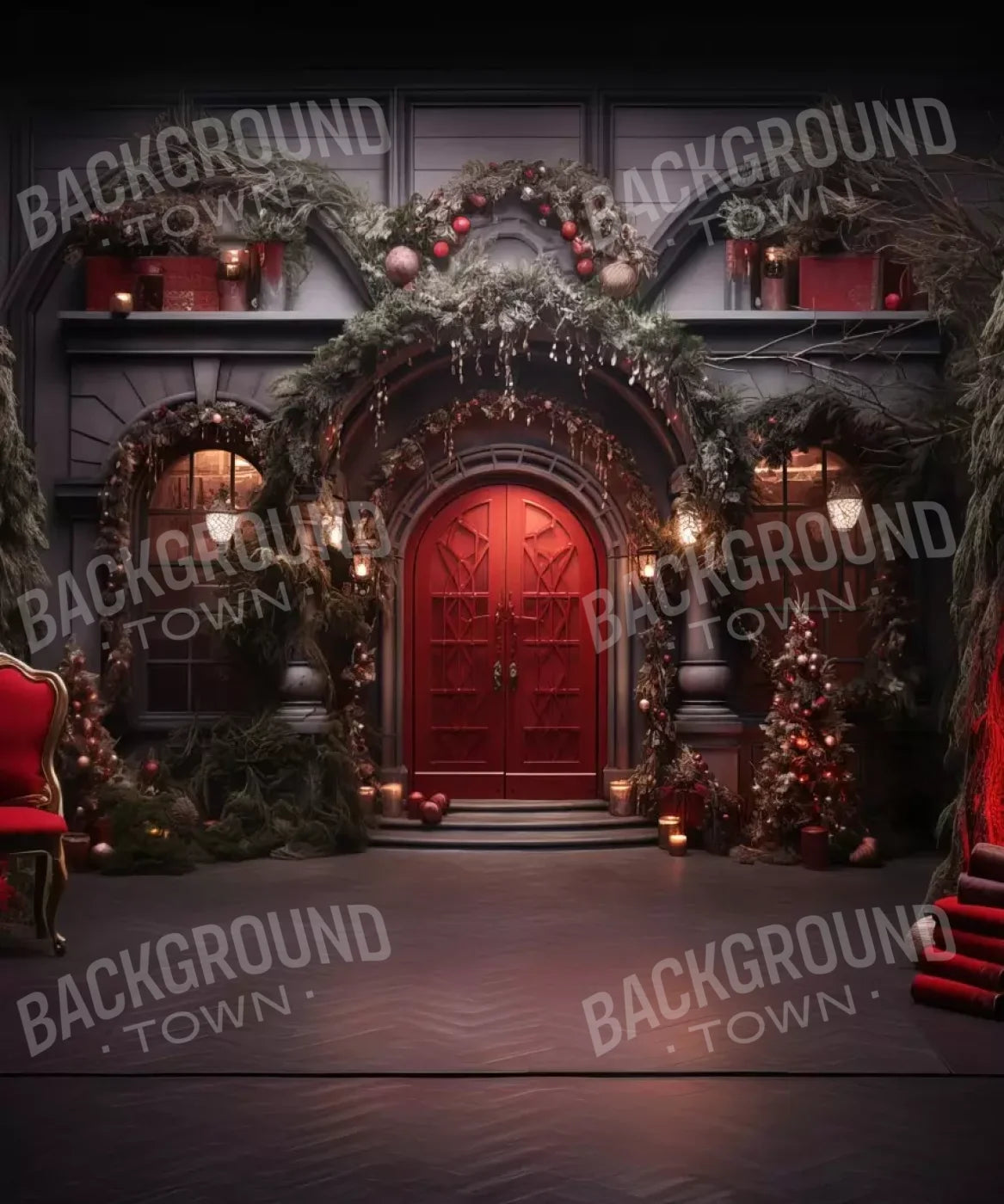 Red , Black Backdrop for Photography