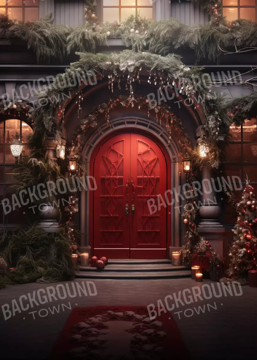Red Velvet Christmas 5’X7’ Ultracloth (60 X 84 Inch) Backdrop
