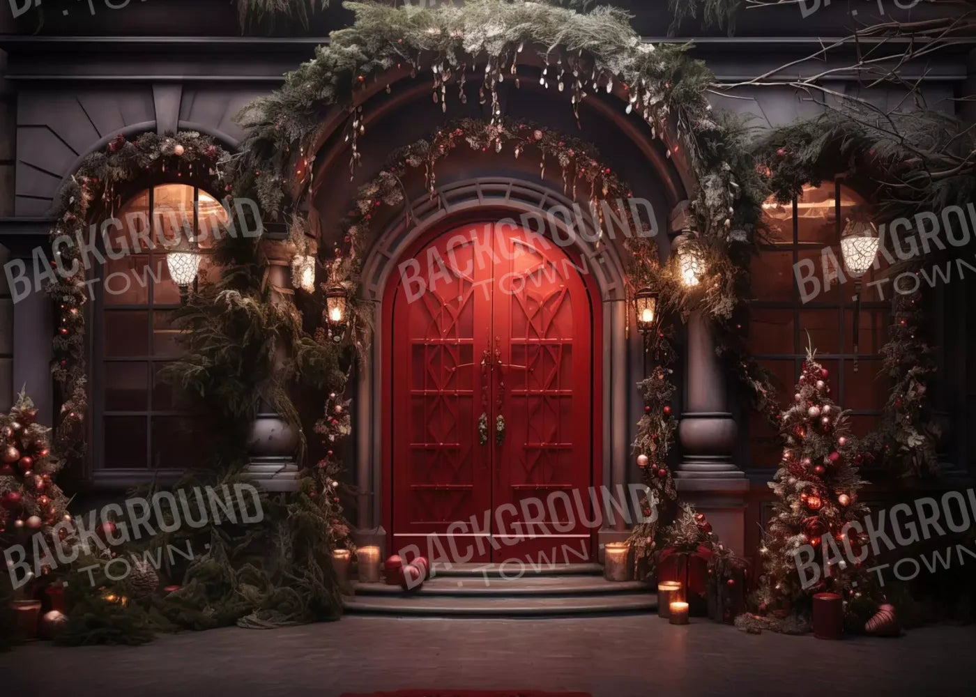 Red Velvet Christmas 7’X5’ Ultracloth (84 X 60 Inch) Backdrop