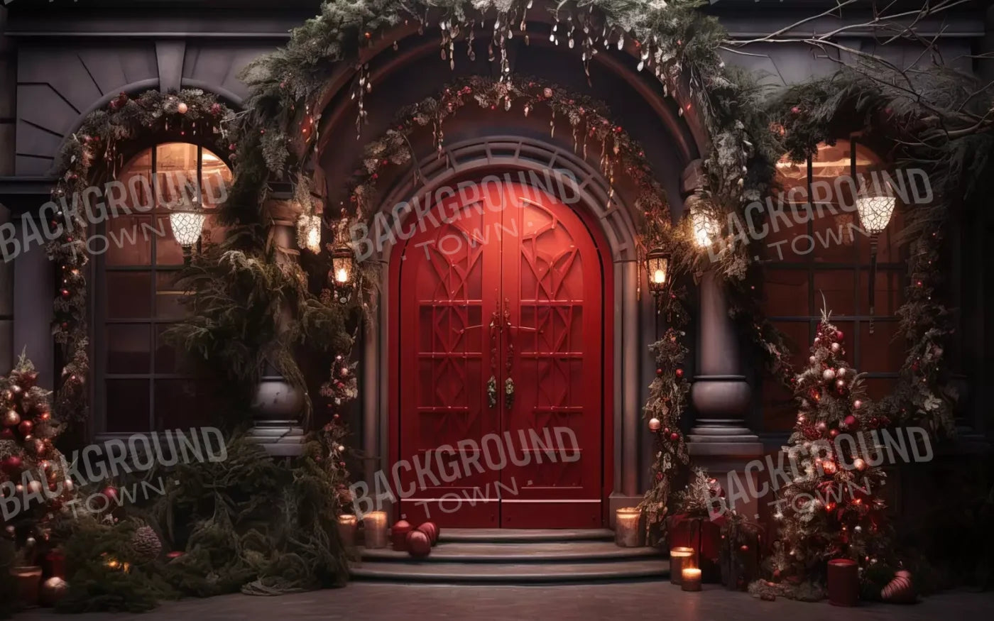 Red Velvet Christmas 8’X5’ Ultracloth (96 X 60 Inch) Backdrop