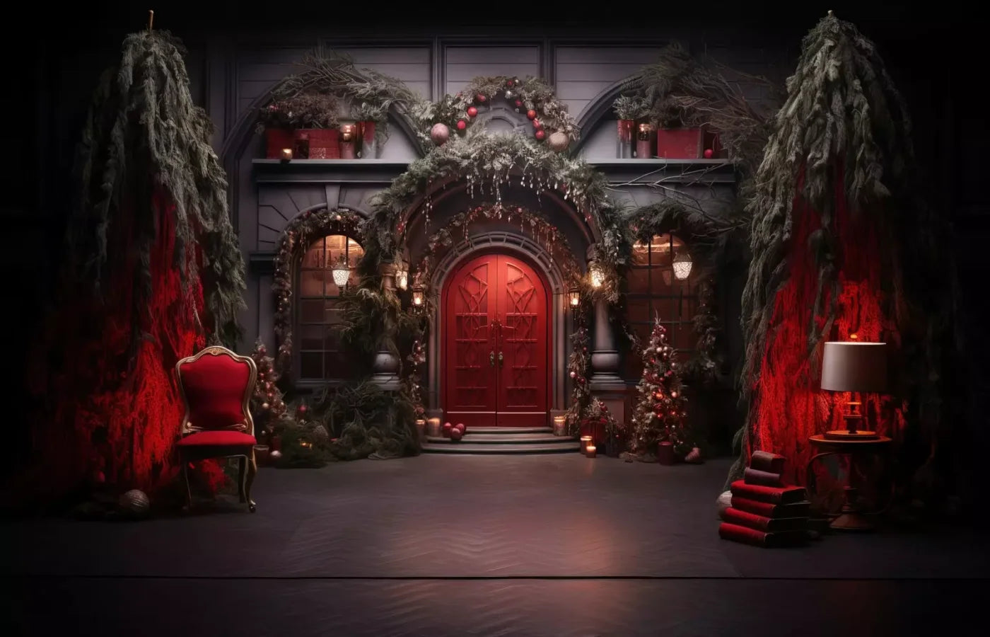 Red Velvet Christmas Ii 14’X9’ Ultracloth (168 X 108 Inch) Backdrop