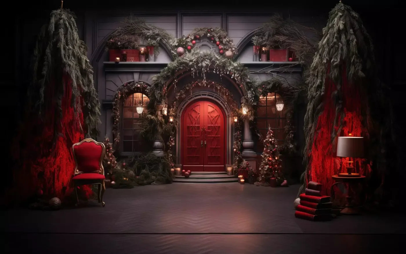 Red Velvet Christmas Ii 16’X10’ Ultracloth (192 X 120 Inch) Backdrop