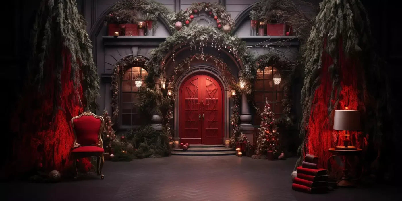 Red Velvet Christmas Ii 16’X8’ Ultracloth (192 X 96 Inch) Backdrop