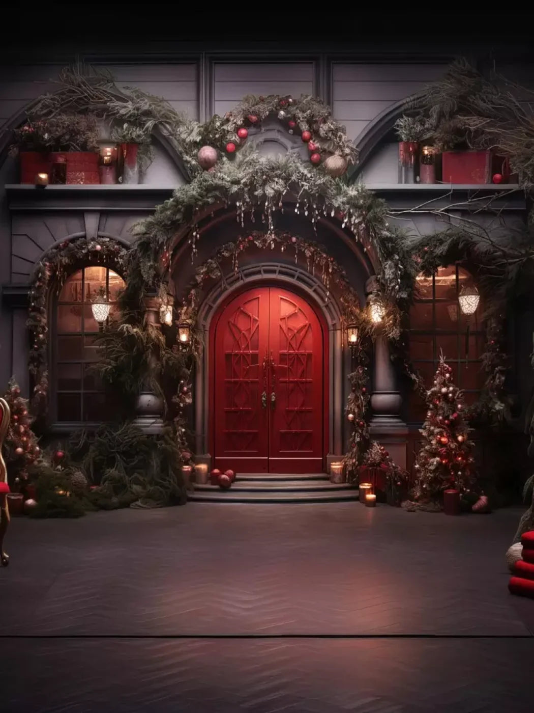 Red Velvet Christmas Ii 5’X6’8 Fleece (60 X 80 Inch) Backdrop