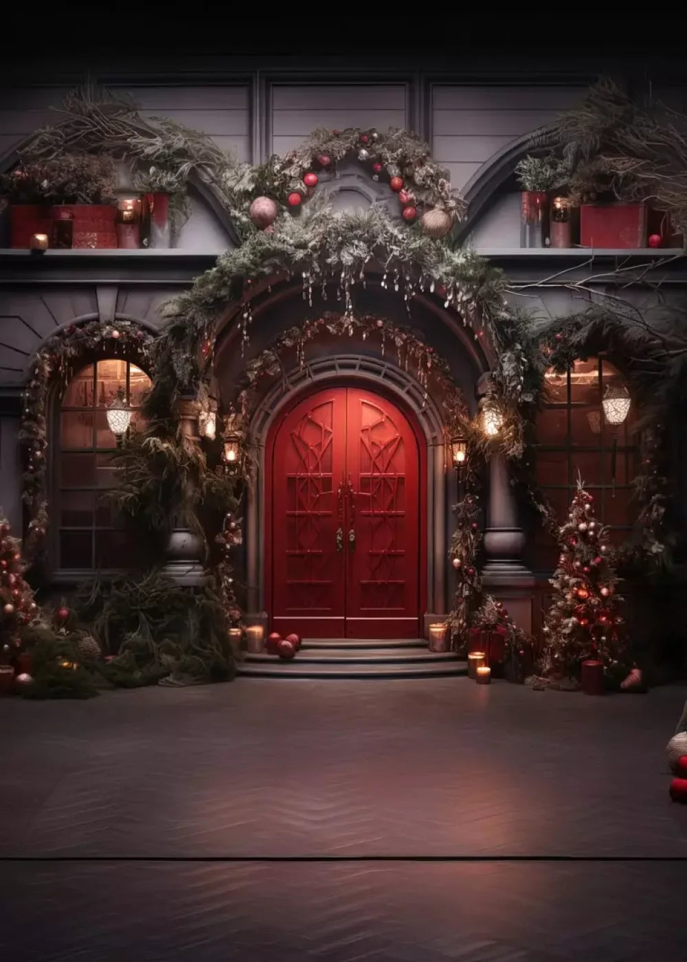Red Velvet Christmas Ii 5’X7’ Ultracloth (60 X 84 Inch) Backdrop