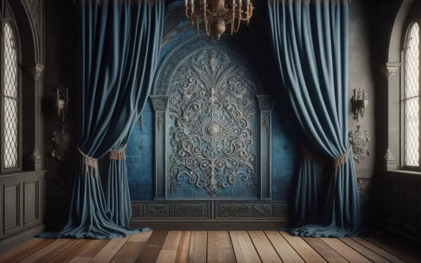 Regal Blue Bedroom 16’X10’ Ultracloth (192 X 120 Inch) Backdrop