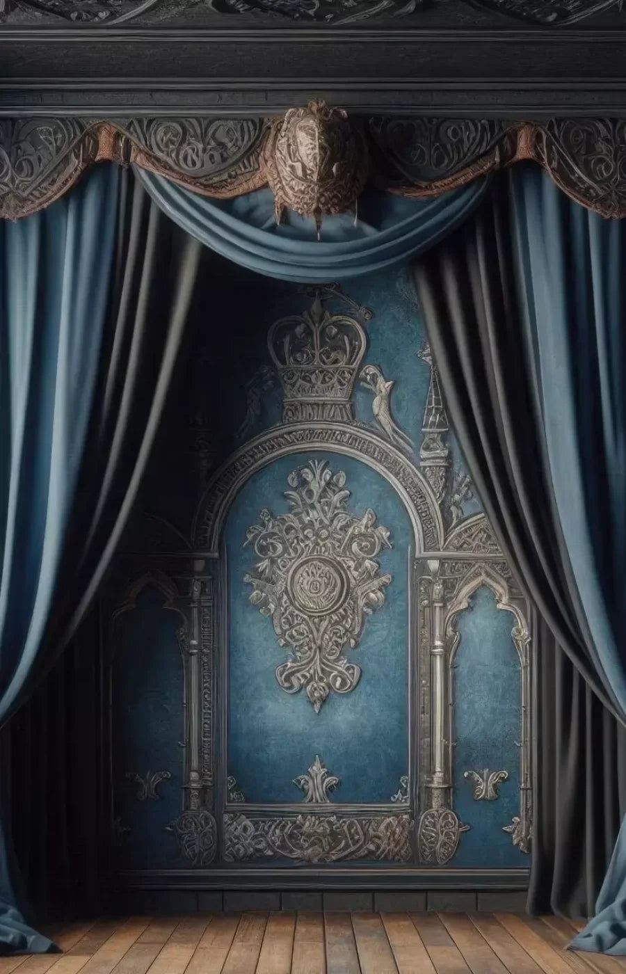 Regal Blue Bedroom 2 9’X14’ Ultracloth (108 X 168 Inch) Backdrop
