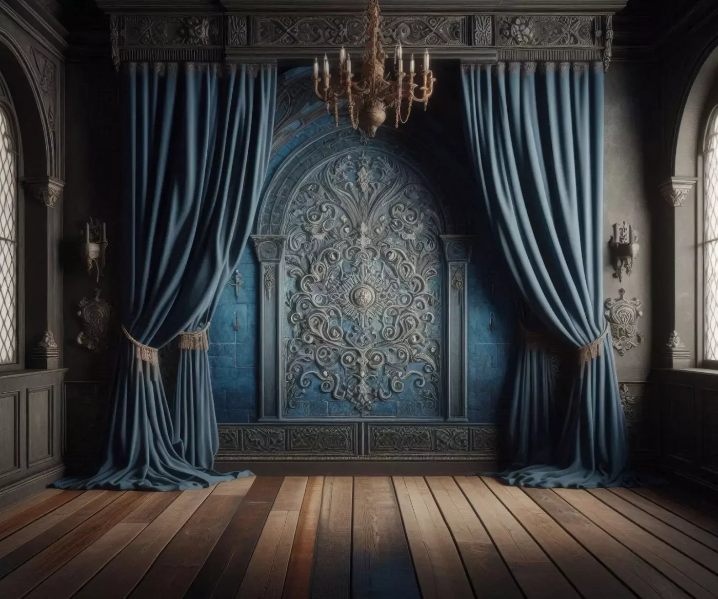 Regal Blue Bedroom 5’X4’2 Fleece (60 X 50 Inch) Backdrop