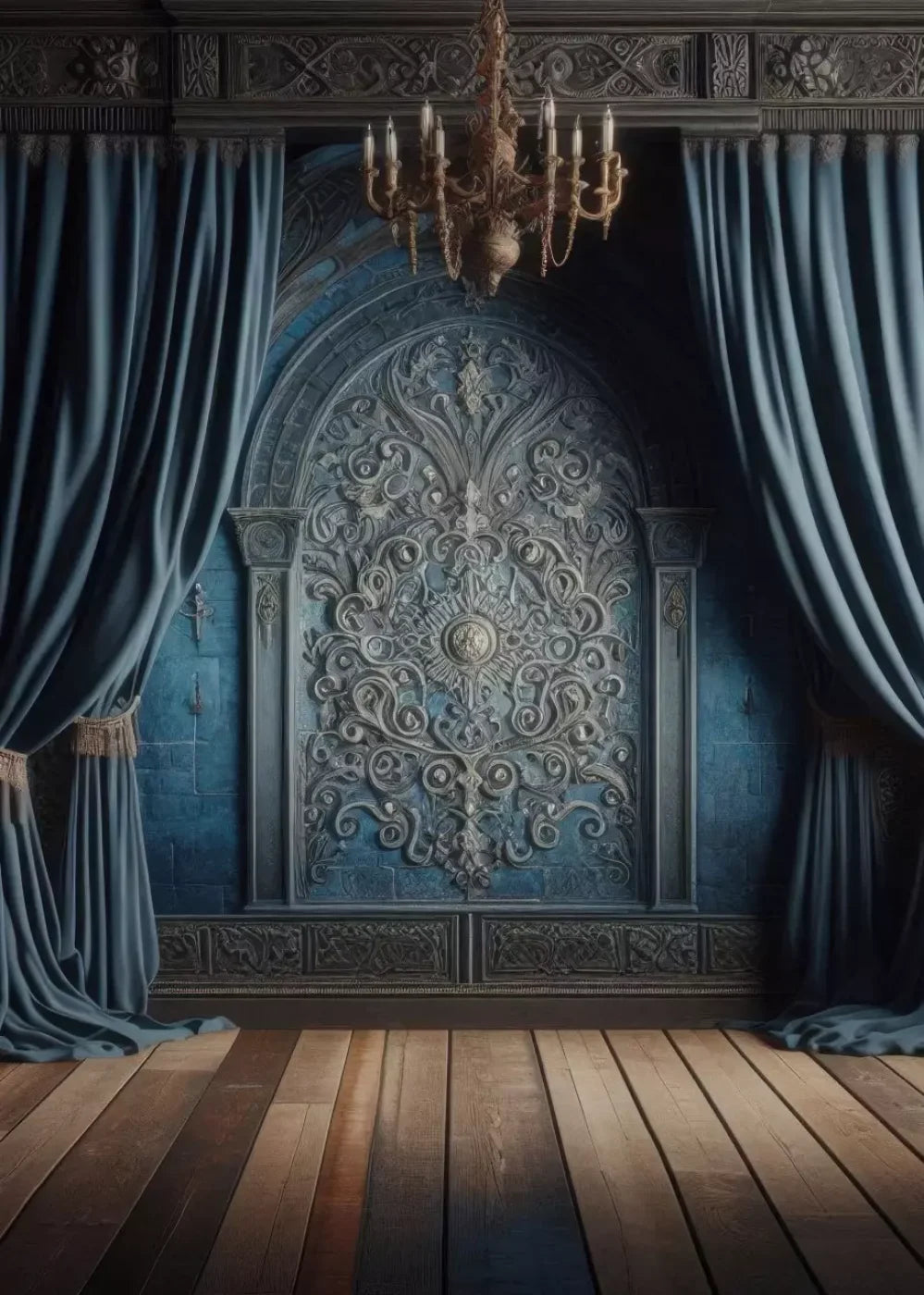 Regal Blue Bedroom 5’X7’ Ultracloth (60 X 84 Inch) Backdrop
