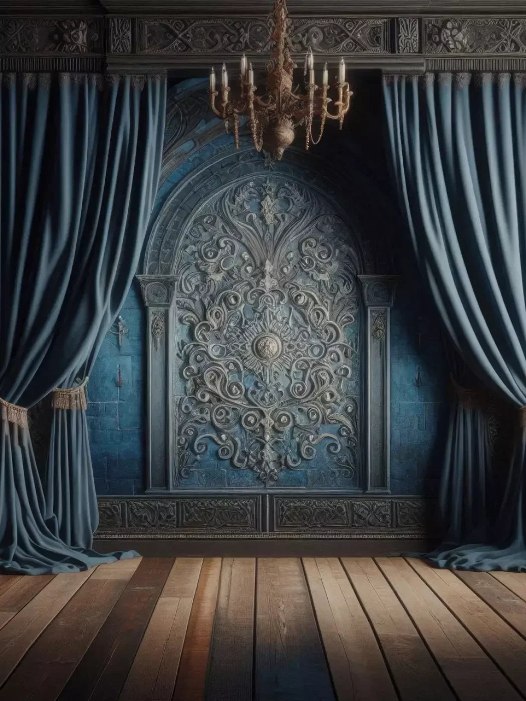 Regal Blue Bedroom 6’X8’ Fleece (72 X 96 Inch) Backdrop