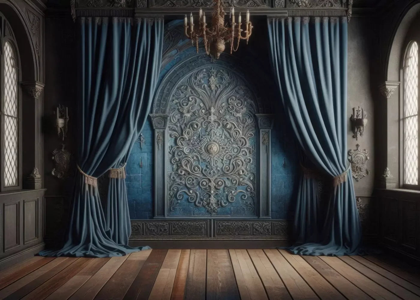 Regal Blue Bedroom 7’X5’ Ultracloth (84 X 60 Inch) Backdrop