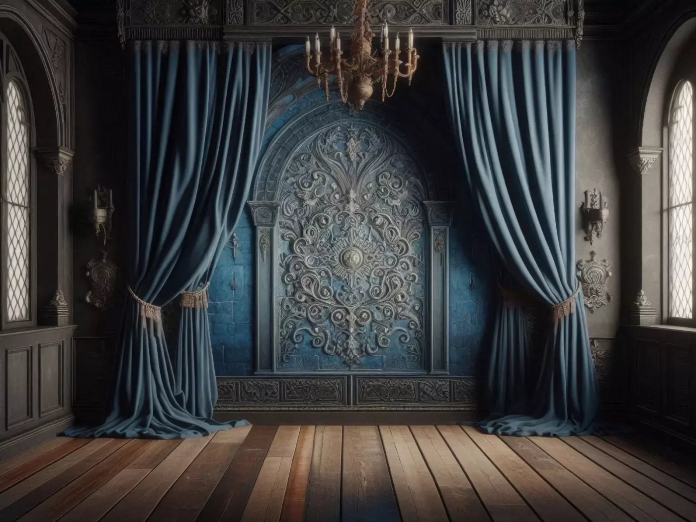 Regal Blue Bedroom 8’X6’ Fleece (96 X 72 Inch) Backdrop