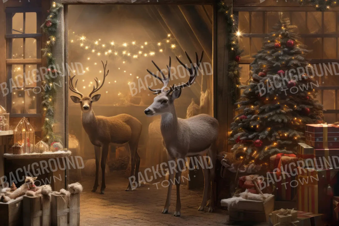 Reindeer Stable 12’x8’ UltraCloth (144 x 96 inch) Backdrop