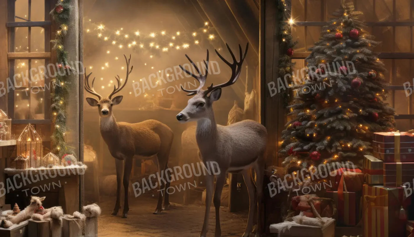 Reindeer Stable 14’x8’ UltraCloth (168 x 96 inch) Backdrop