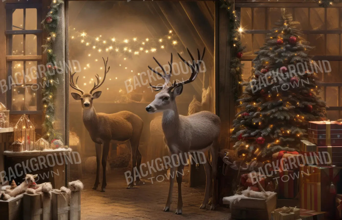 Reindeer Stable 14’x9’ UltraCloth (168 x 108 inch) Backdrop