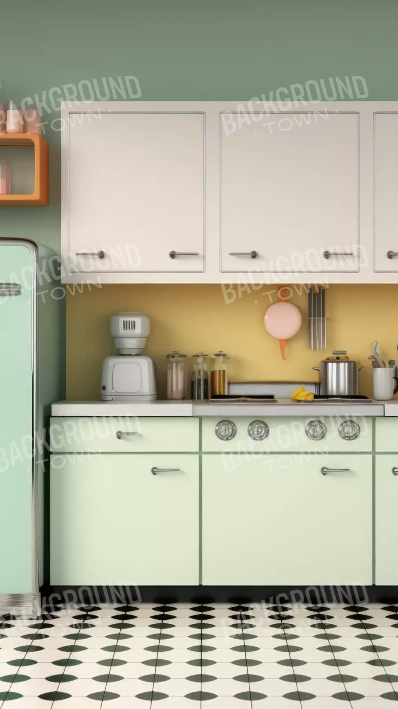 Retro Kitchen 8X14 Ultracloth ( 96 X 168 Inch ) Backdrop