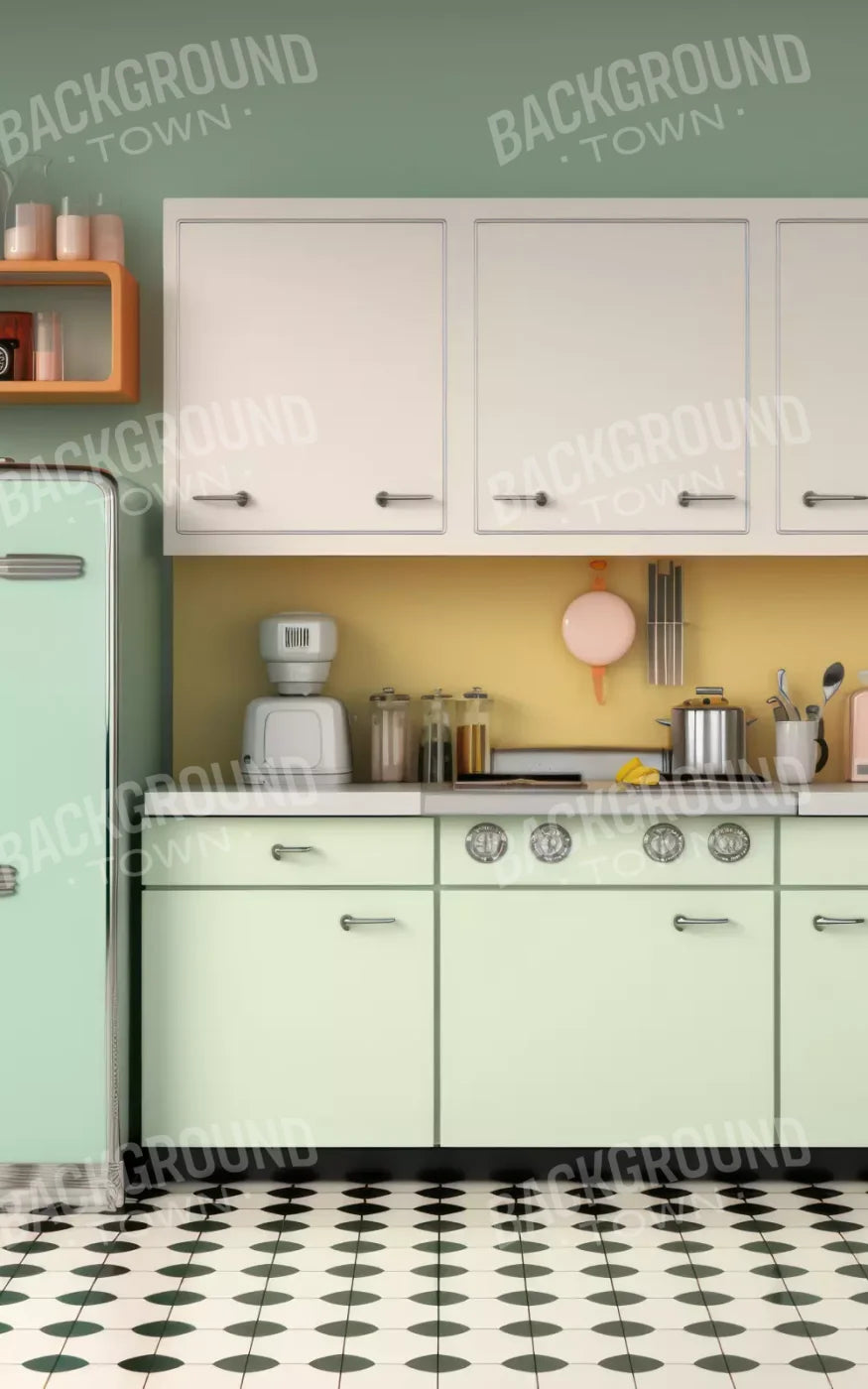 Retro Kitchen 9X14 Ultracloth ( 108 X 168 Inch ) Backdrop