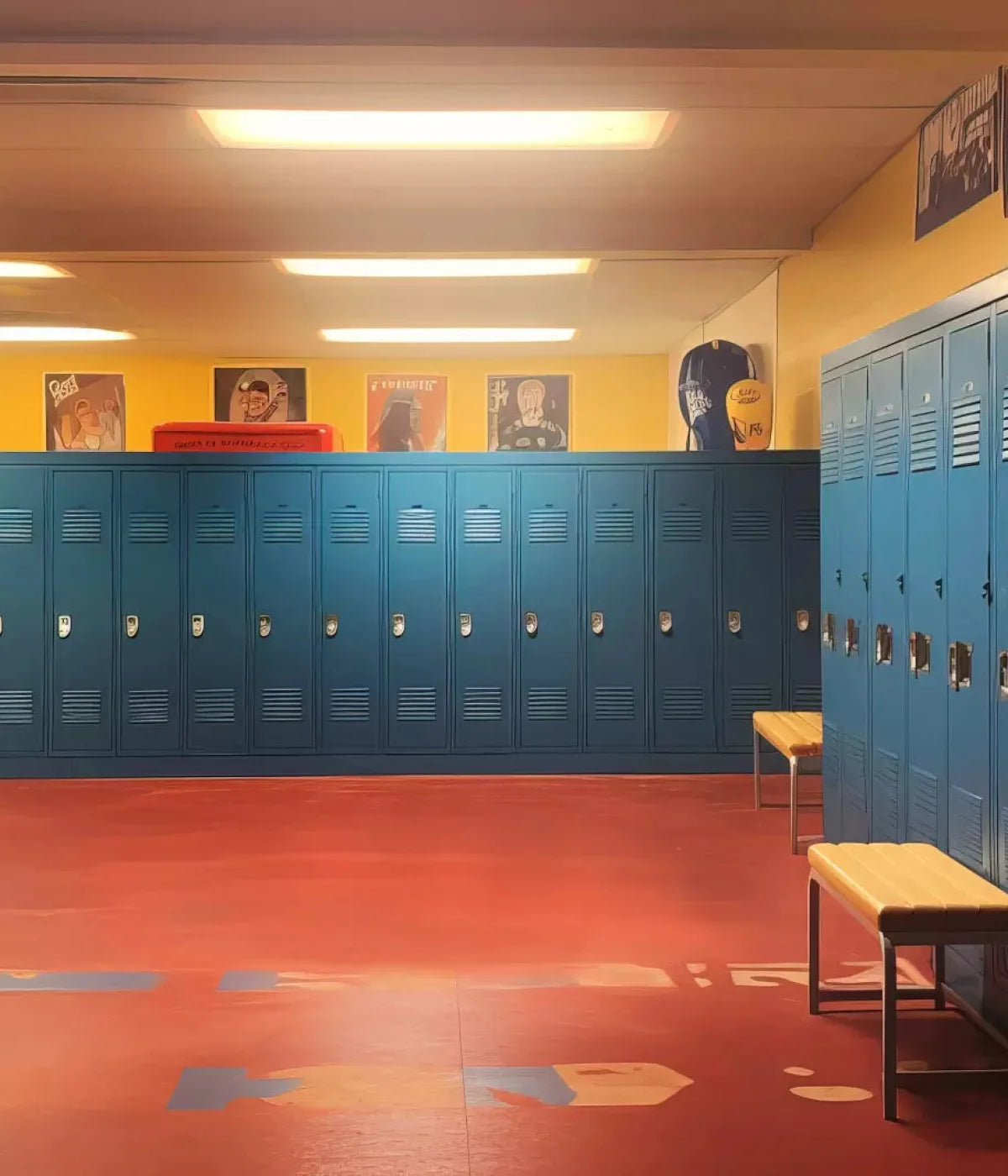 Sports Locker Room 10X12 Ultracloth ( 120 X 144 Inch ) Backdrop