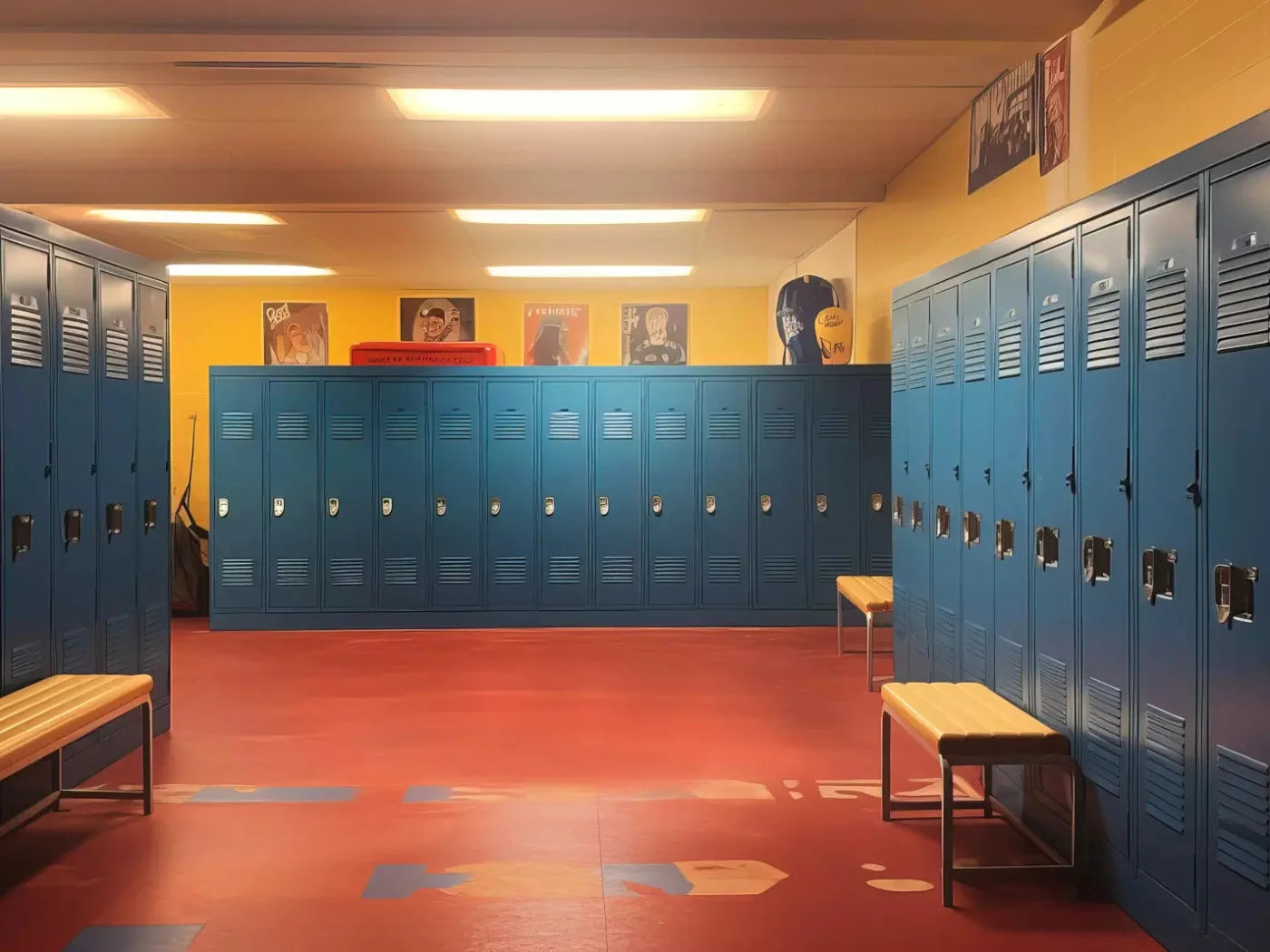 Sports Locker Room 10X8 Fleece ( 120 X 96 Inch ) Backdrop